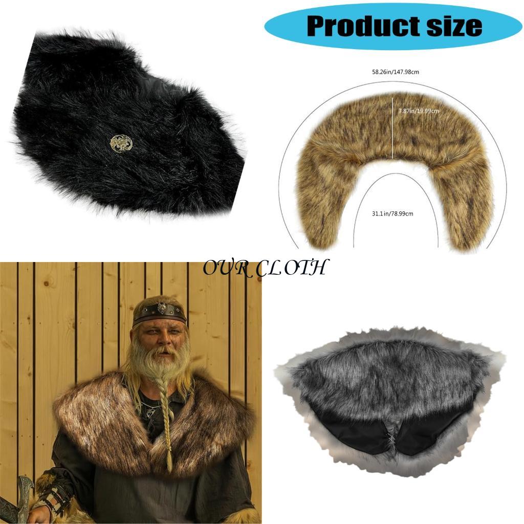 Medieval Men'S Accessories - Vikinges bont sjaal Shawl Medieval Knight