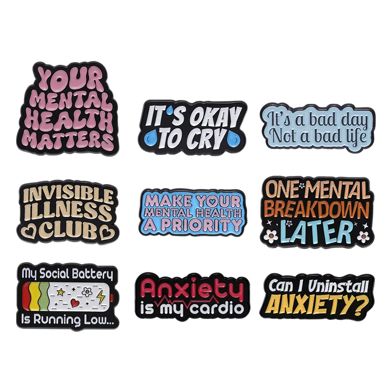 Men'S Accessories Quotes - Citaat Angst Broche Emaille Pin Badge