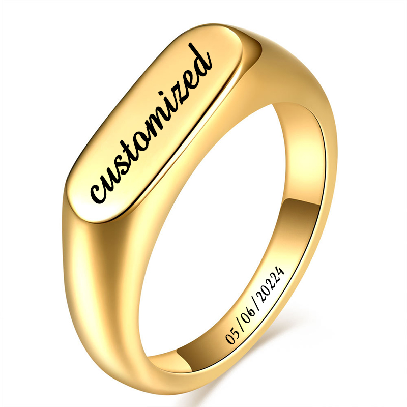 Signet Ring Men - Aanpasbare Roestvrijstalen Zegelringen Voor Mannen Vrouwen