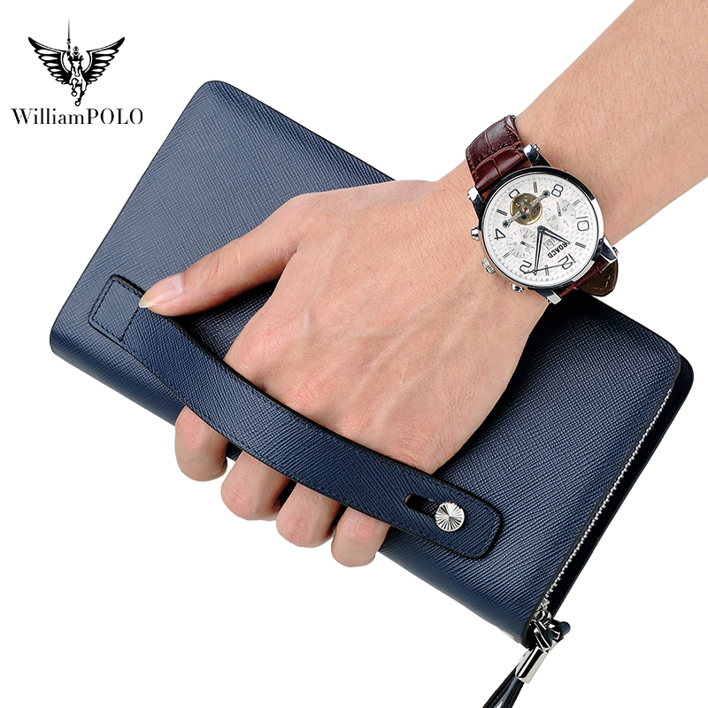 Men'S Accessories Wallet - WILLIAMPOLO Luxe lederen clutch voor heren,
