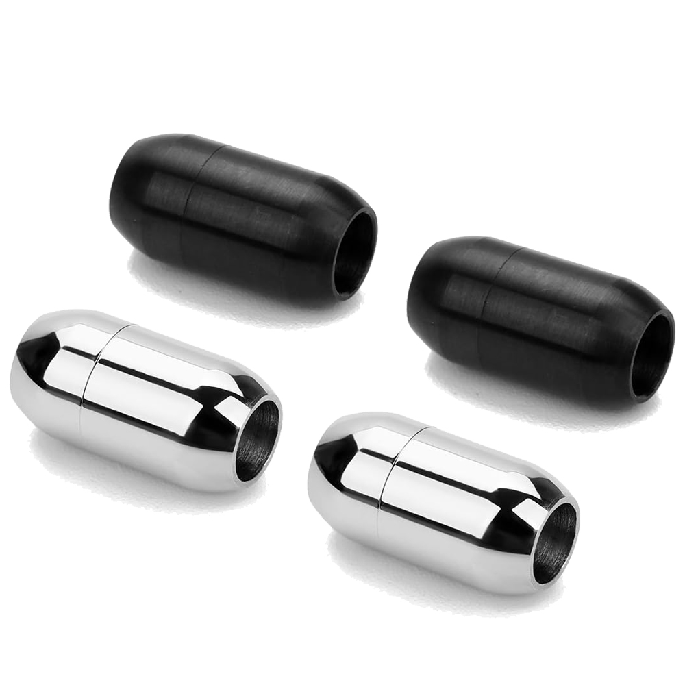 Men Accessories Necklace - 2 stuks roestvrijstalen magnetische sluiting lederen