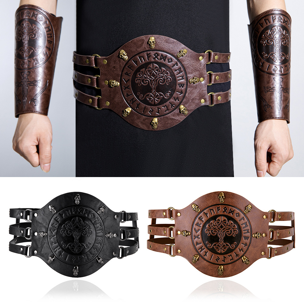 Medieval Men'S Accessories - Middeleeuwse brede korsetriem, Viking piratenridderkostuum, pu
