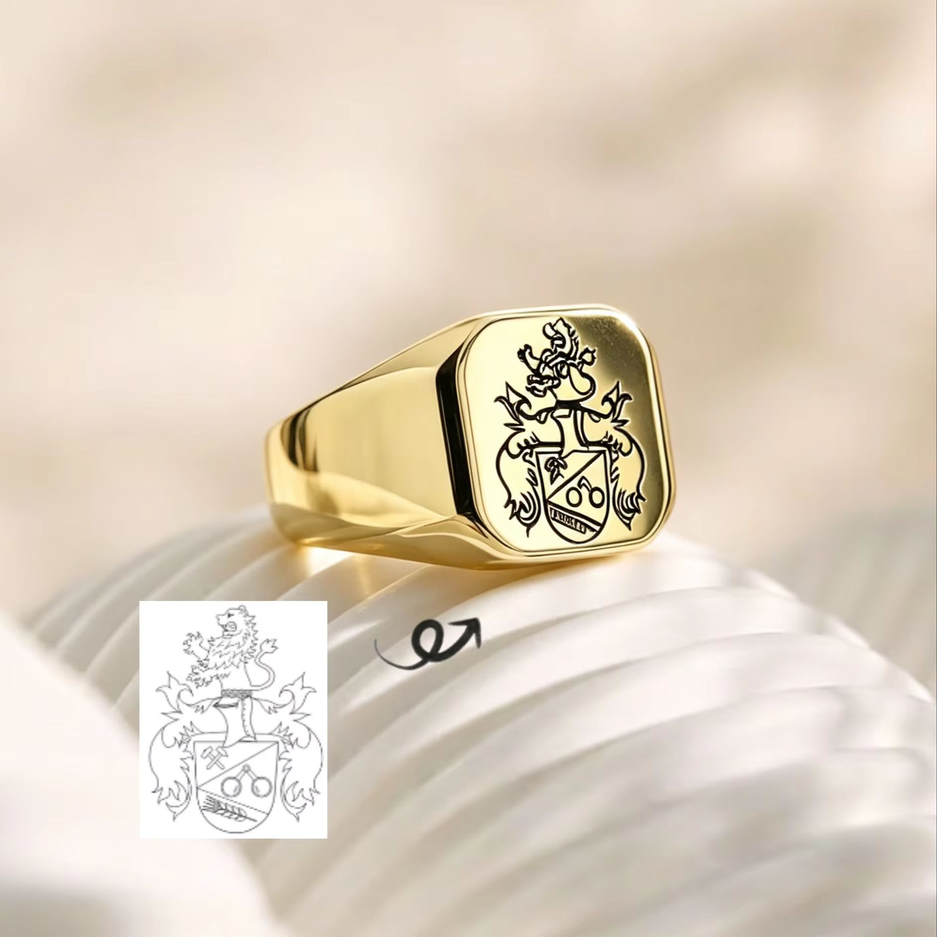 Gepersonaliseerde familiewapen - Signet Ring Men recensie en prijs