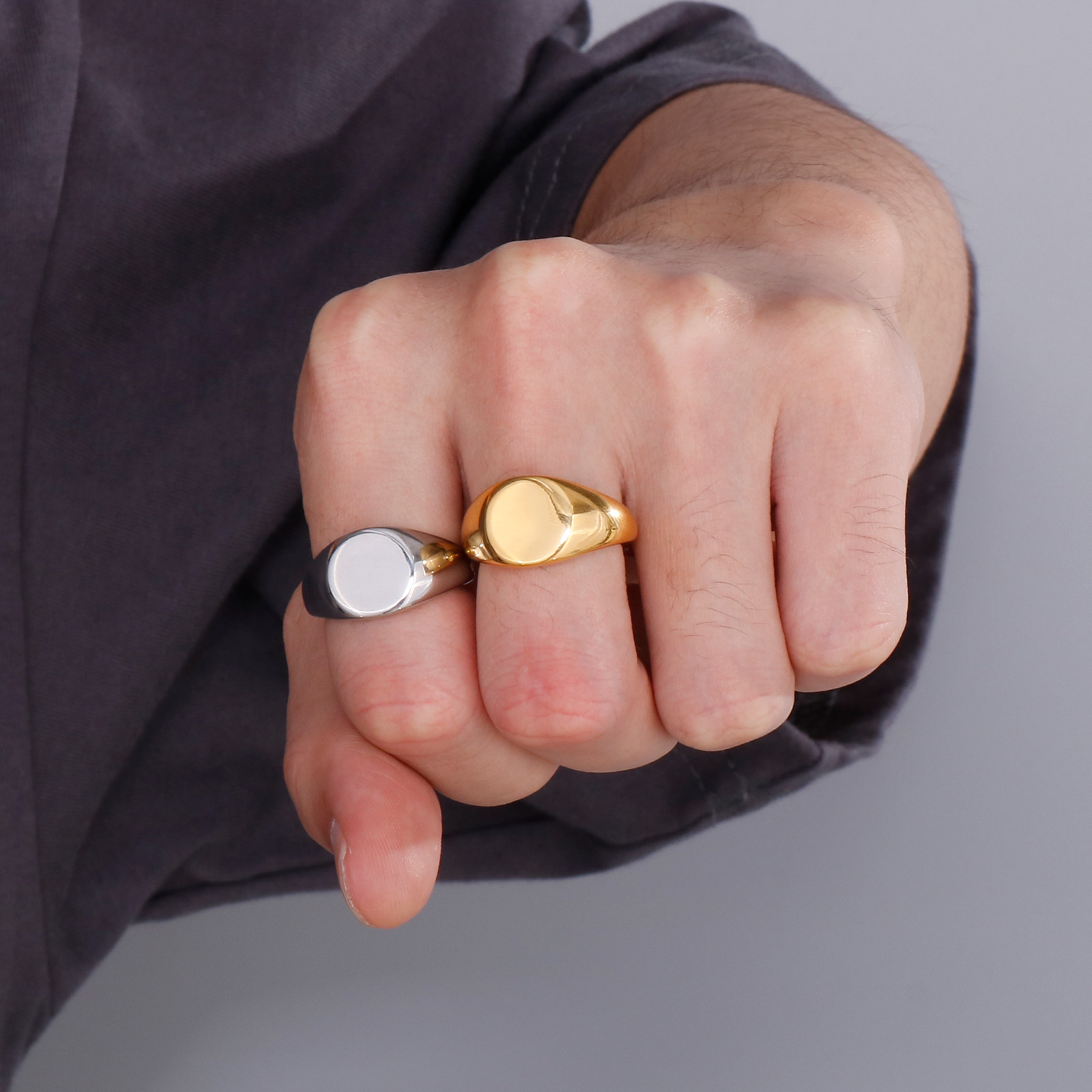 Zegelring roestvrijstalen ring - Signet Ring Men recensie en prijs
