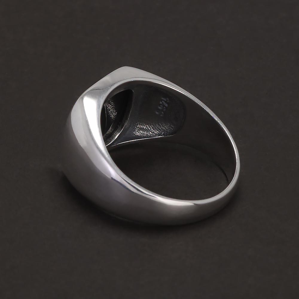S925 Sterling Zilver Zwarte On - Signet Ring Men recensie en prijs